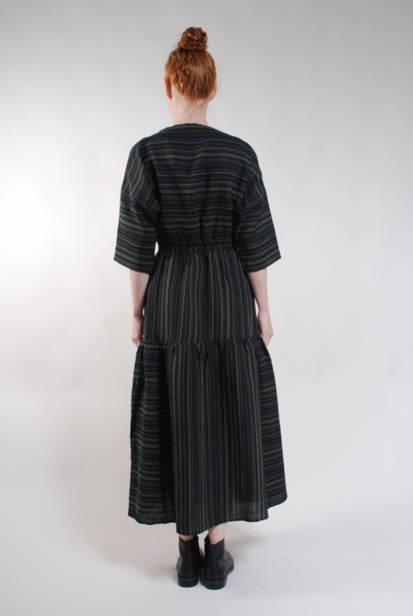 Built by Wendy Boatneck Dress - Black/Olive Stripe Built by Wendy Boatneck Dress - Black/Olive Stripe