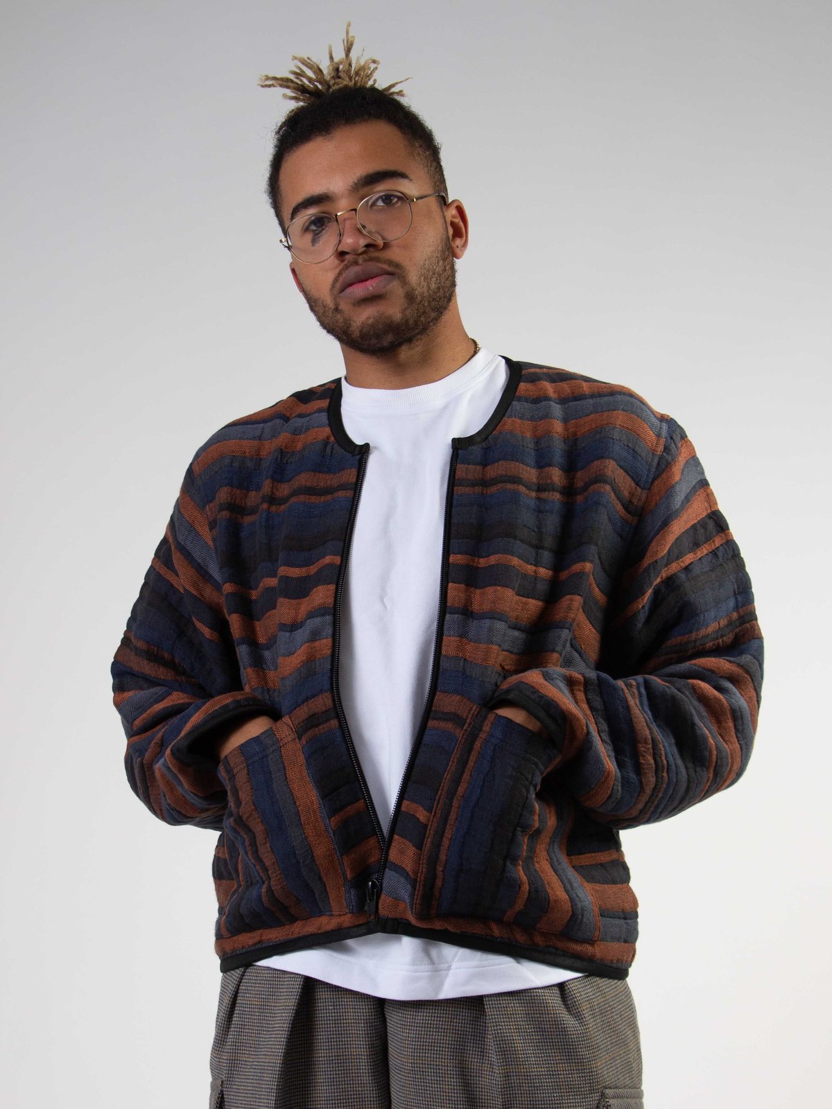 FOUR HORSEMEN Quilted Linen Bomber Jacket - Image 1 of 4