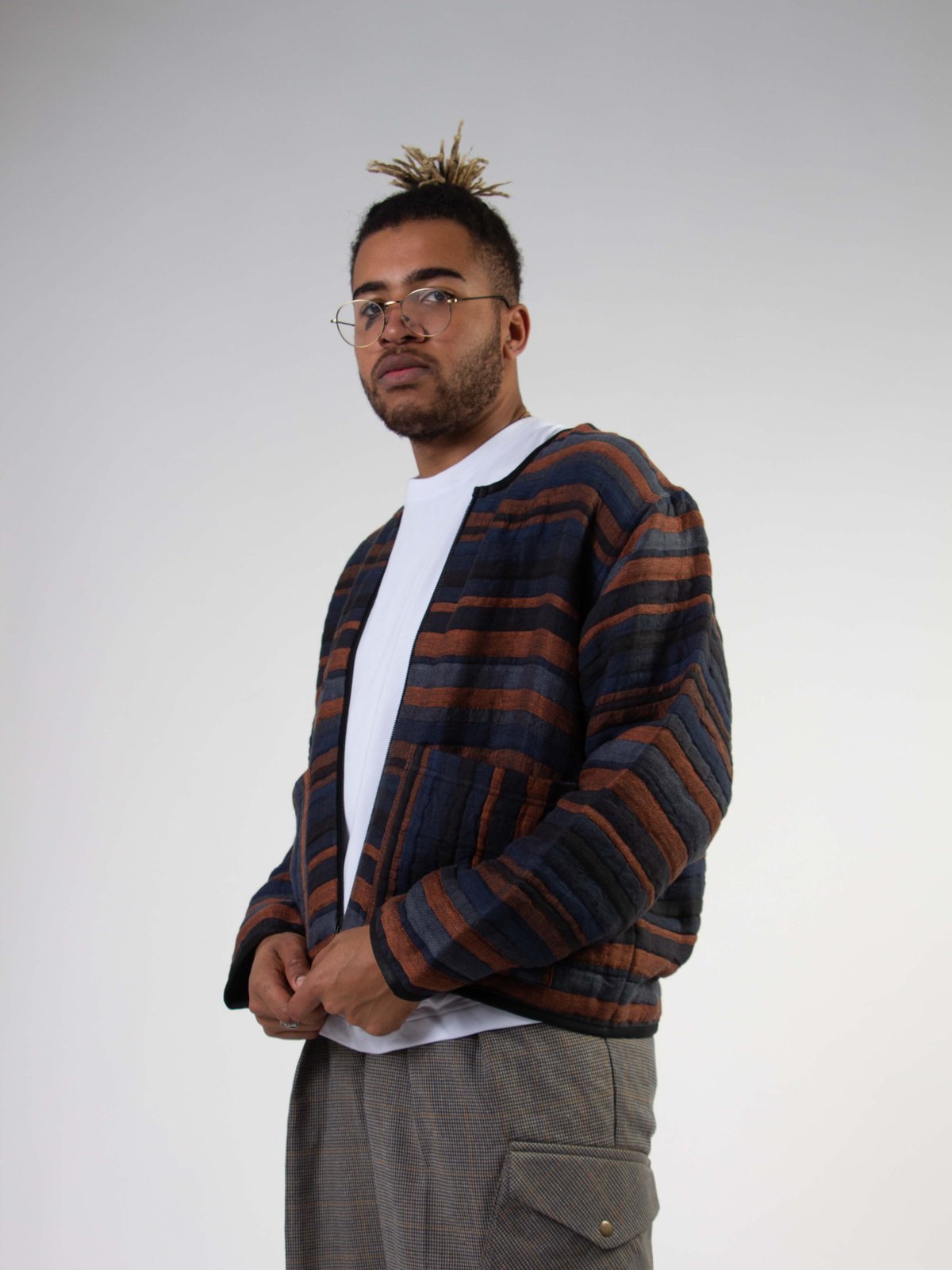 FOUR HORSEMEN Quilted Linen Bomber Jacket - Image 3 of 4