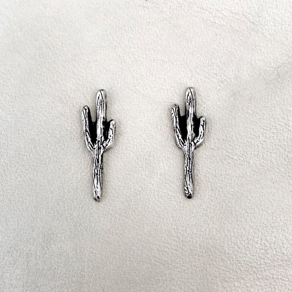 Heliotrope Saguaro Stud Earrings - Silver Heliotrope Saguaro Stud Earrings - Silver