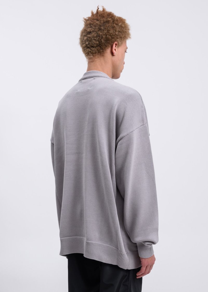 Heliot Emil Knit Sweater With Reflective Graphics - Grey