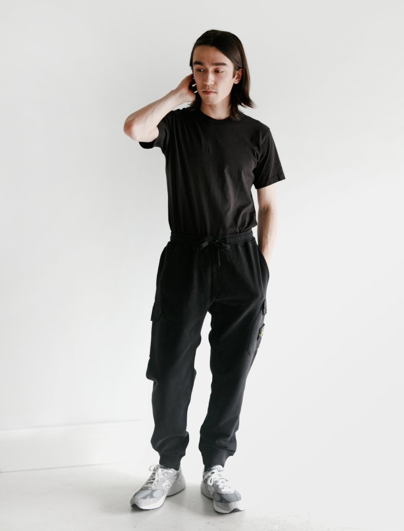 Stone Island Fleece Cargo Pants Black Garmentory