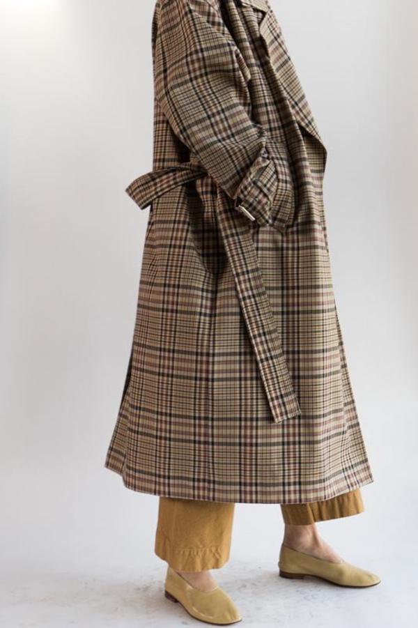 Nomia Oversize Trench - Tan Multi Plaid Nomia Oversize Trench - Tan Multi Plaid