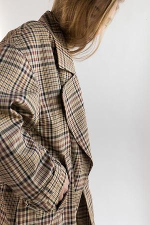 Nomia Oversize Trench - Tan Multi Plaid Nomia Oversize Trench - Tan Multi Plaid