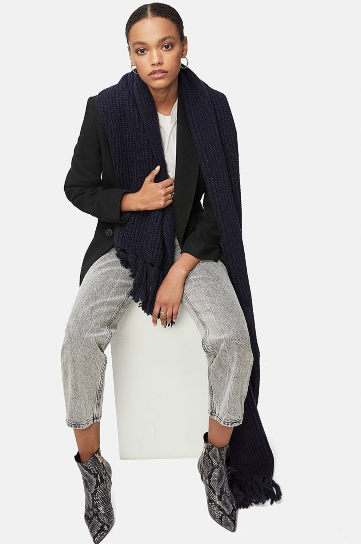 Anine Bing Alyssa Scarf - Midnight | Garmentory