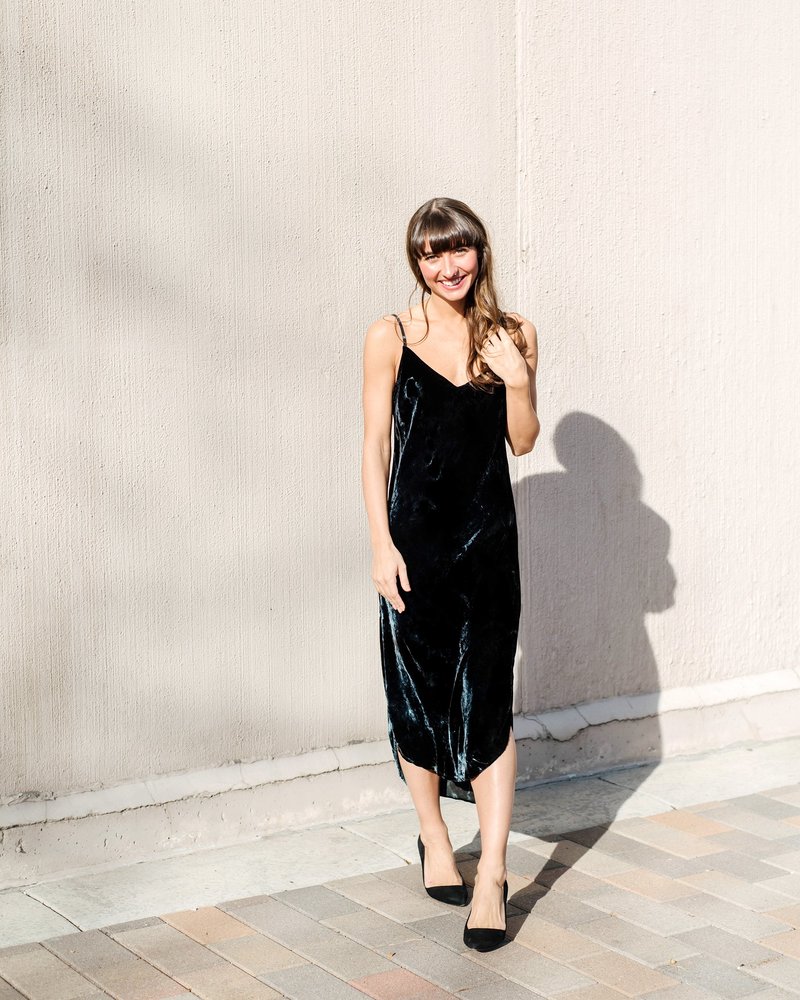 Bella Dahl Bias Slip Dress - Emerald