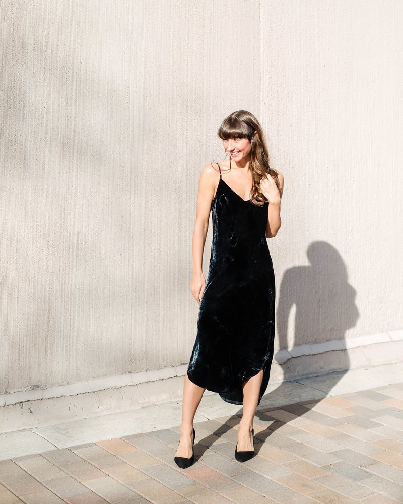 Bella Dahl Bias Slip Dress - Emerald