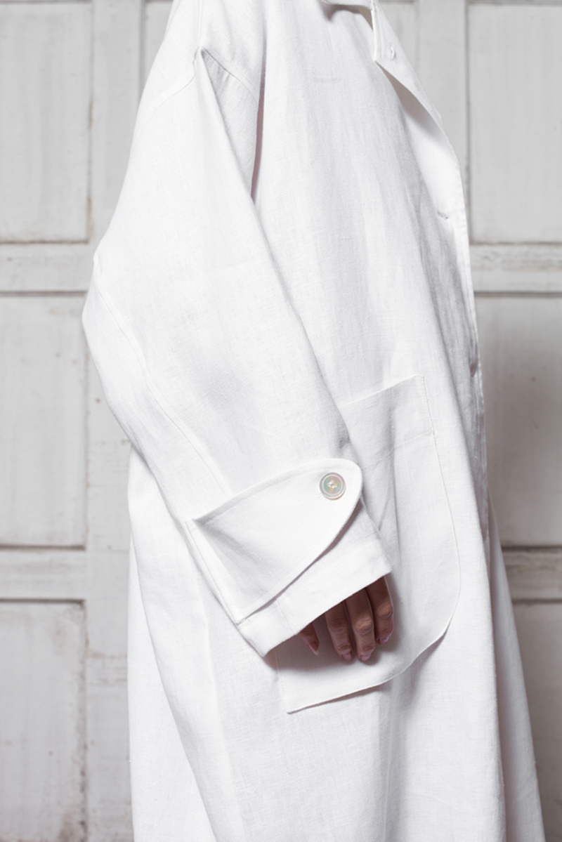 Horses Atelier Button Collar Patch Pocket Coat - white