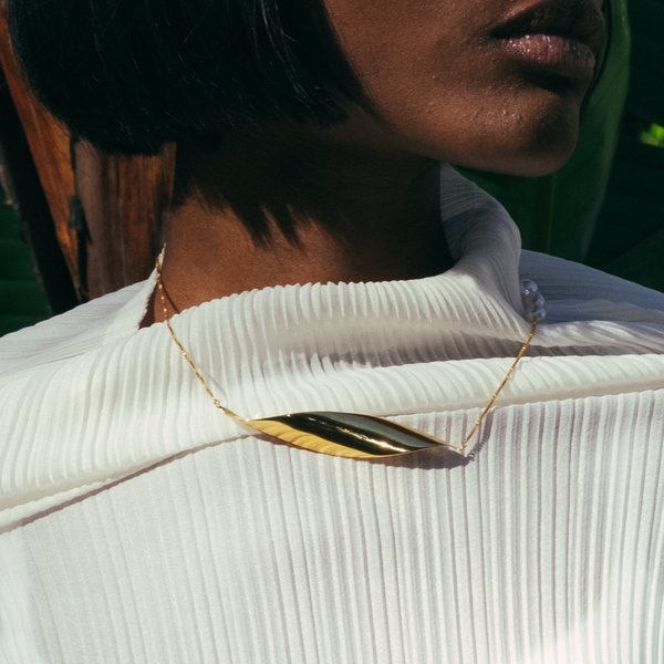 MING YU WANG Leaf Pendant - 18k Gold Plated/Pearls MING YU WANG Leaf Pendant - 18k Gold Plated/Pearls