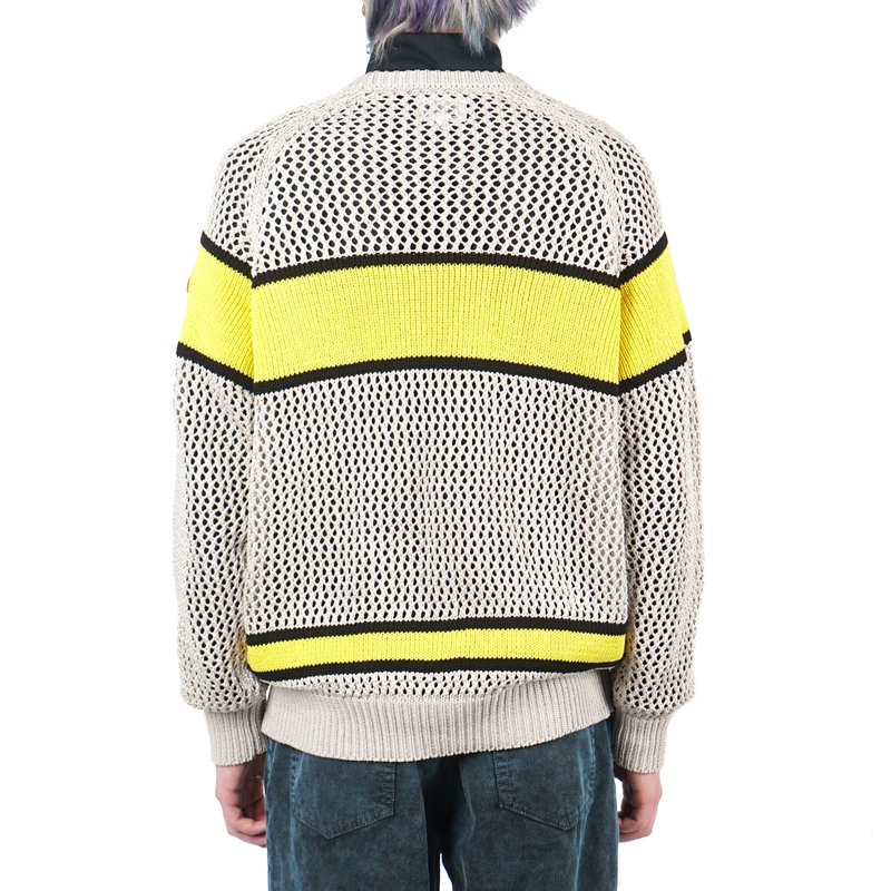 Cav Empt LINE LOOSE NET KNIT - BEIGE/YELLOW | Garmentory