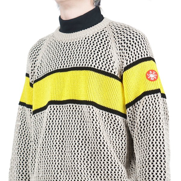 Cav Empt LINE LOOSE NET KNIT - BEIGE/YELLOW | Garmentory