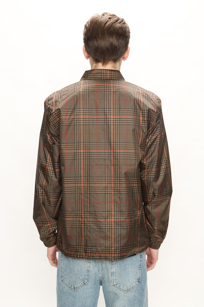 Stussy Plaid Coach Jacket Brown Garmentory