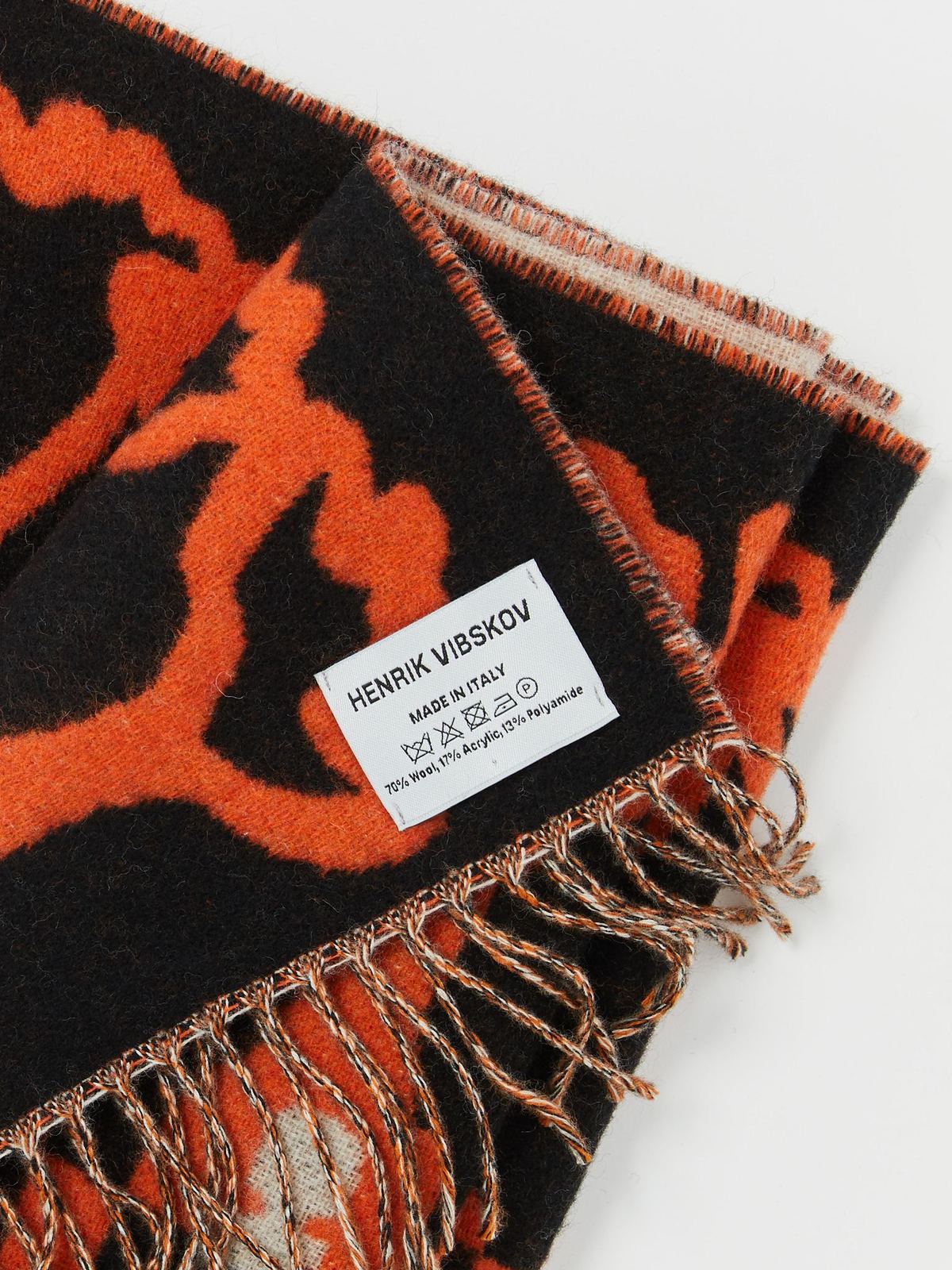 Henrik Vibskov Carrot Scarf - Black/Orange Carrot | Garmentory
