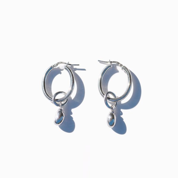 MING YU WANG Bean Drop Earrings - silver MING YU WANG Bean Drop Earrings - silver