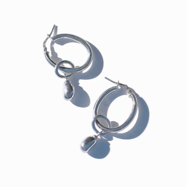 MING YU WANG Bean Drop Earrings - silver MING YU WANG Bean Drop Earrings - silver