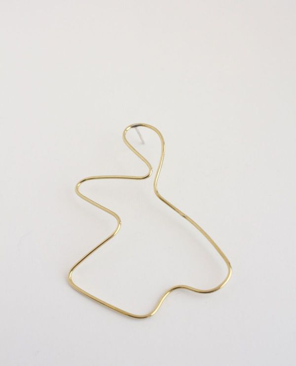 Yellow Jewellery Sculpture Earring - Brass Yellow Jewellery Sculpture Earring - Brass