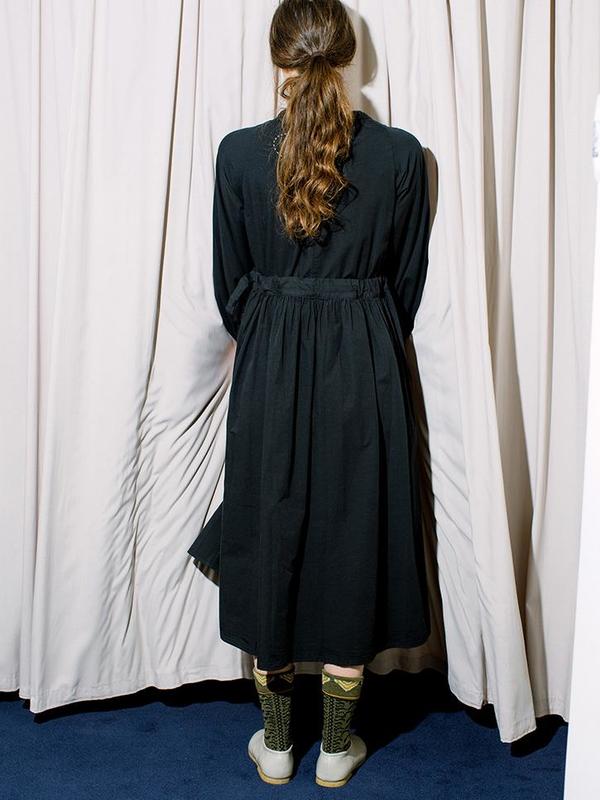 Cosmic Wonder Meditation Organic Cotton Monastery Dress - Black