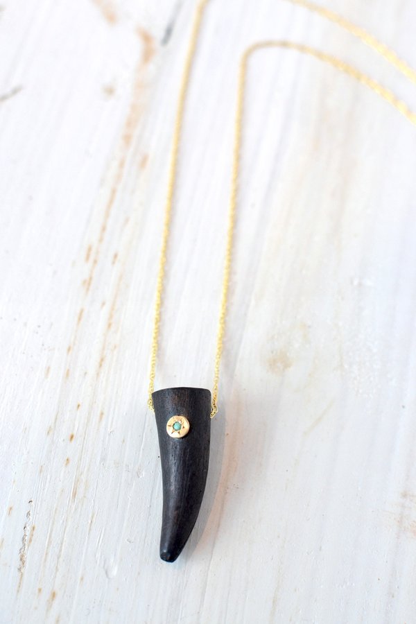 CLP Jewelry Antler with Turquoise Necklace CLP Jewelry Antler with Turquoise Necklace