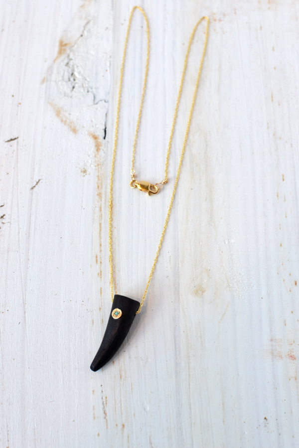 CLP Jewelry Antler with Turquoise Necklace CLP Jewelry Antler with Turquoise Necklace