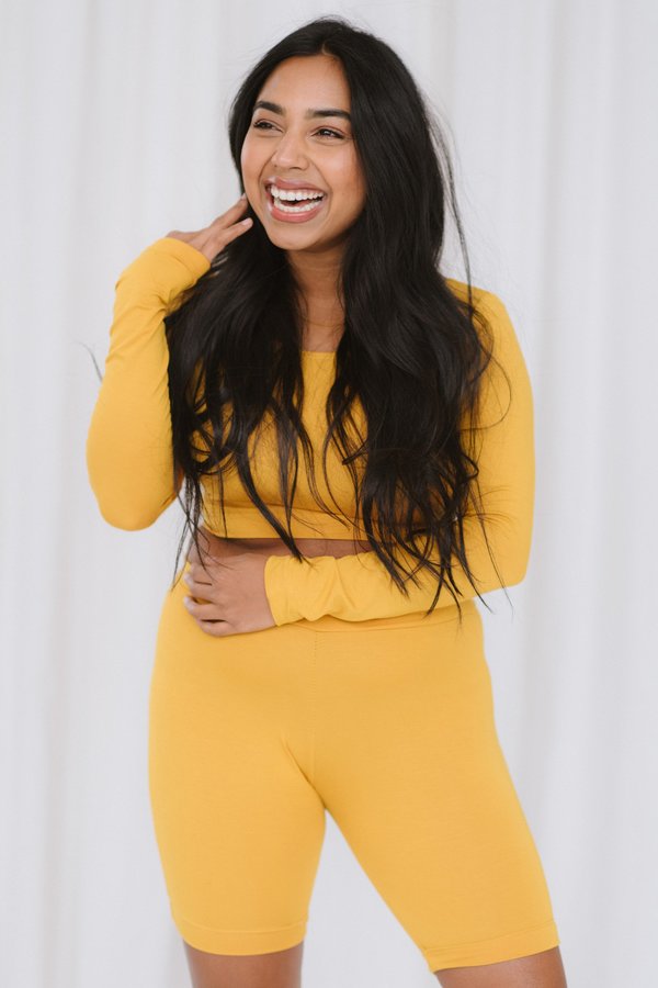 Mary Young Ferris Short - Mustard Mary Young Ferris Short - Mustard