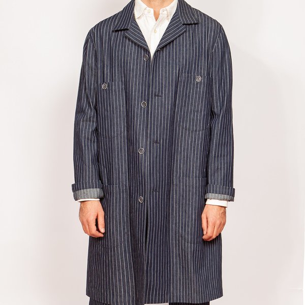 Krammer & Stoudt Chore Coat - Navy Pinstripe Denim Krammer & Stoudt Chore Coat - Navy Pinstripe Denim