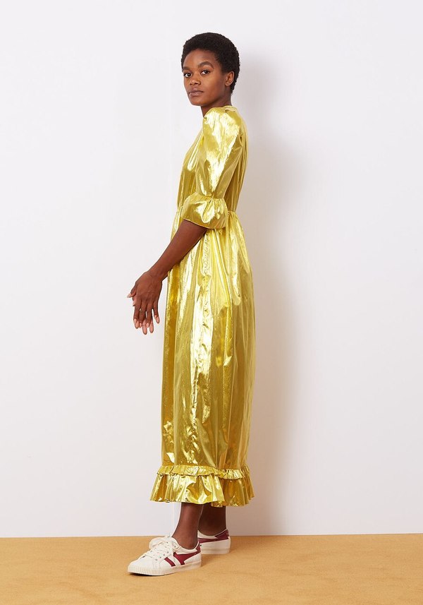 Batsheva Collarless Kate - Gold Lame | Garmentory