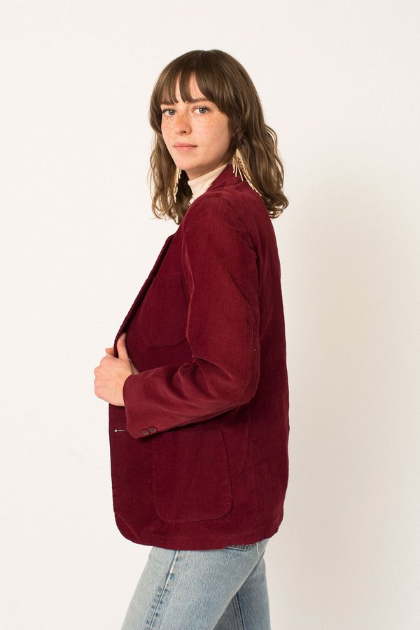Preservation Vintage Corduroy Blazer - Berry Red Preservation Vintage Corduroy Blazer - Berry Red