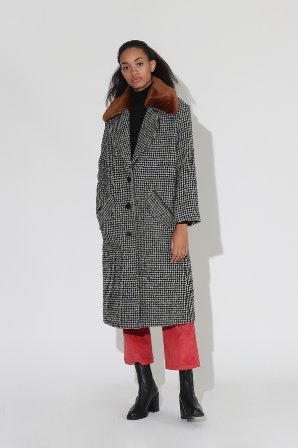 No.6 Edgar Coat - Black/Houndstooth Boucle No.6 Edgar Coat - Black/Houndstooth Boucle