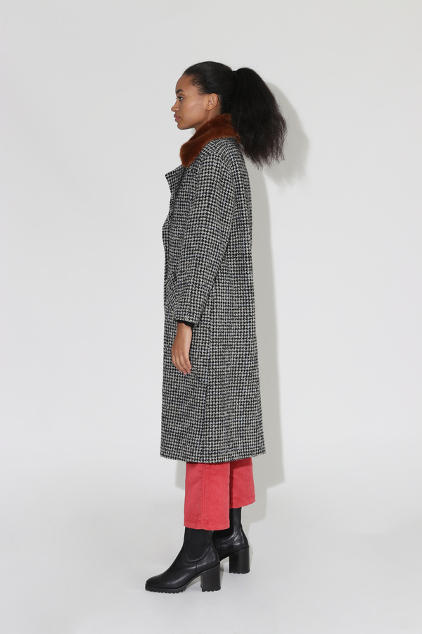 No.6 Edgar Coat - Black/Houndstooth Boucle No.6 Edgar Coat - Black/Houndstooth Boucle