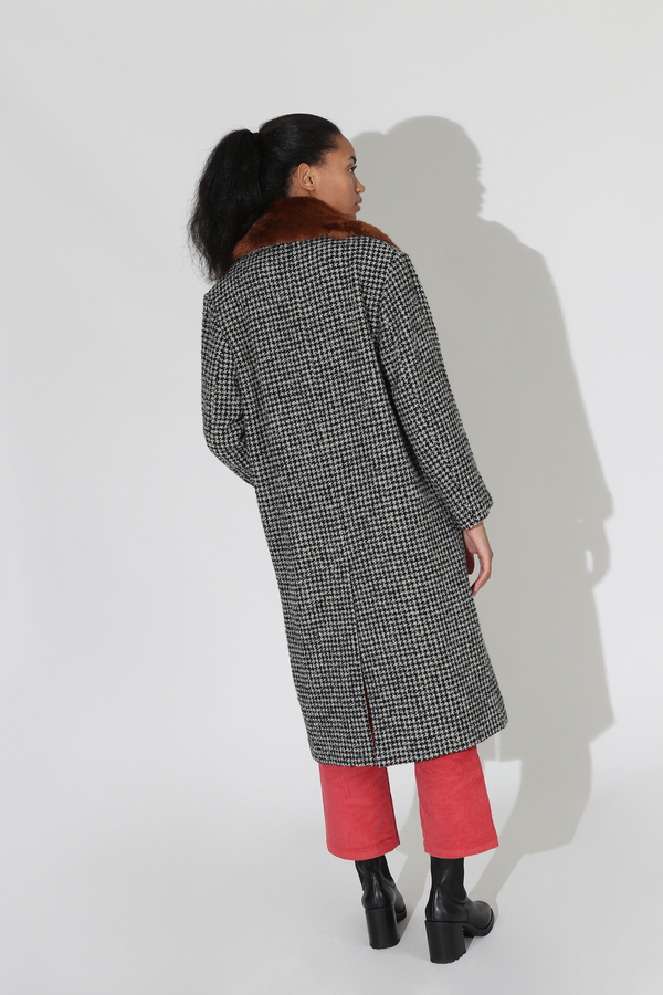 No.6 Edgar Coat - Black/Houndstooth Boucle No.6 Edgar Coat - Black/Houndstooth Boucle