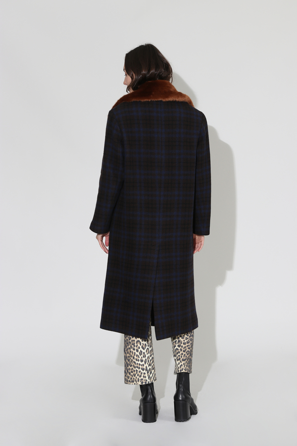 No.6 Edgar Coat - Espresso/Navy Plaid No.6 Edgar Coat - Espresso/Navy Plaid