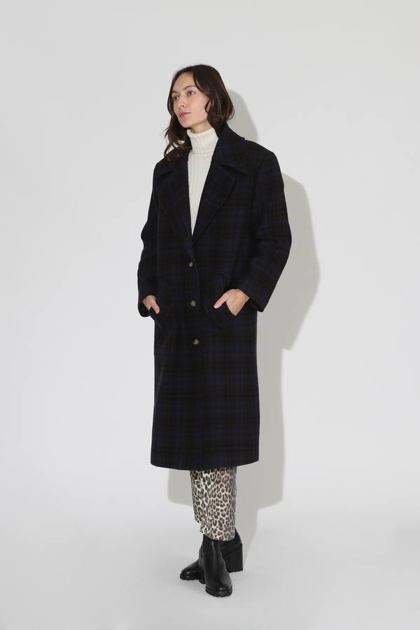 No.6 Edgar Coat - Espresso/Navy Plaid No.6 Edgar Coat - Espresso/Navy Plaid