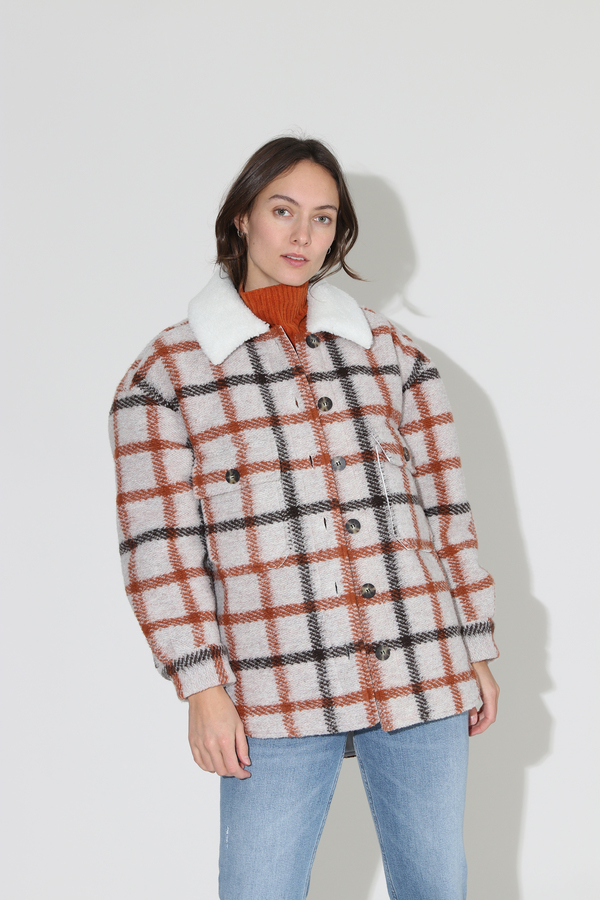 No.6 Wilson Jacket - Natural Fleece Lined Plaid No.6 Wilson Jacket - Natural Fleece Lined Plaid