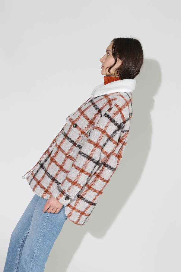 No.6 Wilson Jacket - Natural Fleece Lined Plaid No.6 Wilson Jacket - Natural Fleece Lined Plaid