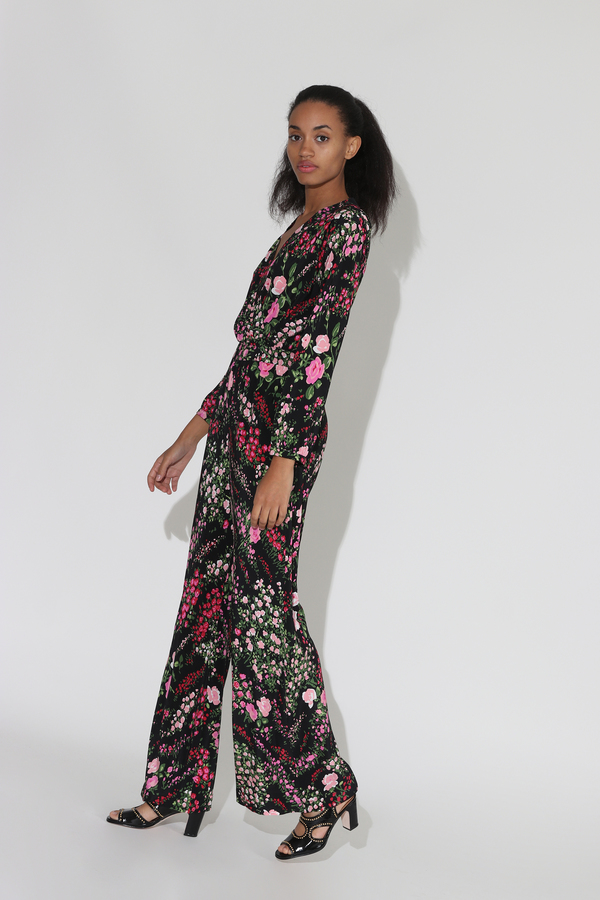 No.6 August Wrap Jumpsuit - Black English Garden No.6 August Wrap Jumpsuit - Black English Garden