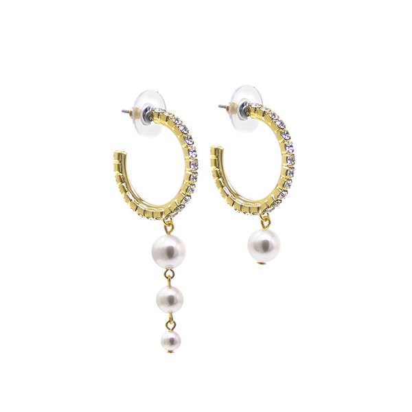 Joomi Lim Asymmetrical Mini Crystal Hoop Earrings - Gold/Crystal/White Joomi Lim Asymmetrical Mini Crystal Hoop Earrings - Gold/Crystal/White