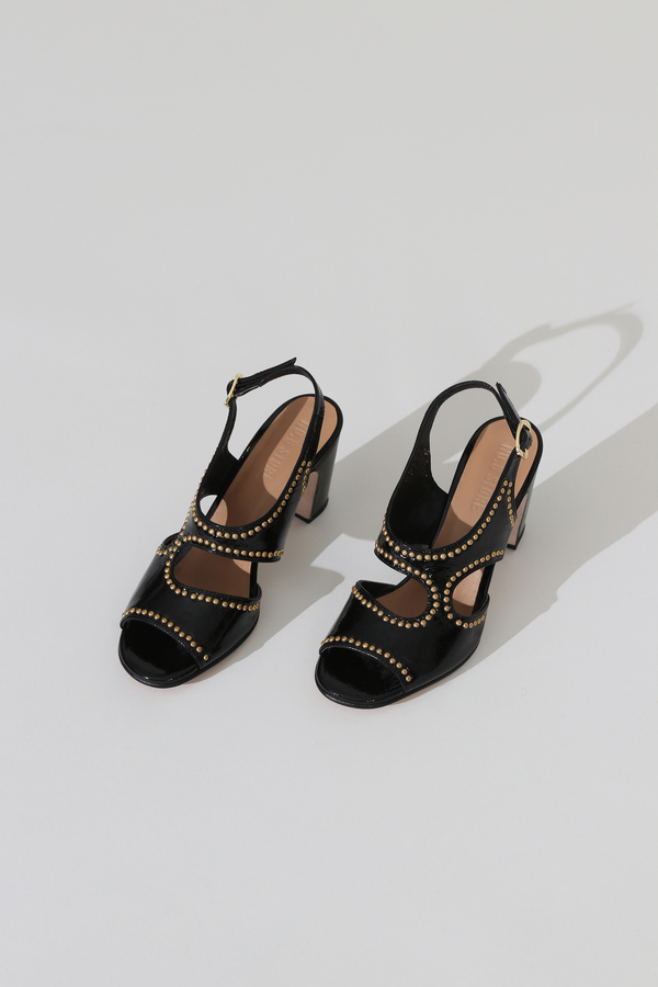 No.6 Cleo Heel - Black Studs No.6 Cleo Heel - Black Studs
