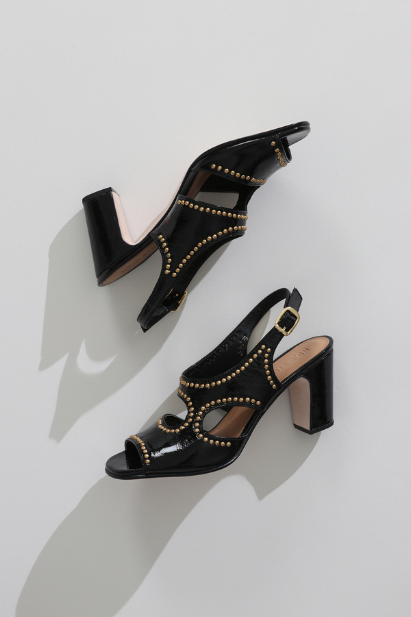 No.6 Cleo Heel - Black Studs No.6 Cleo Heel - Black Studs