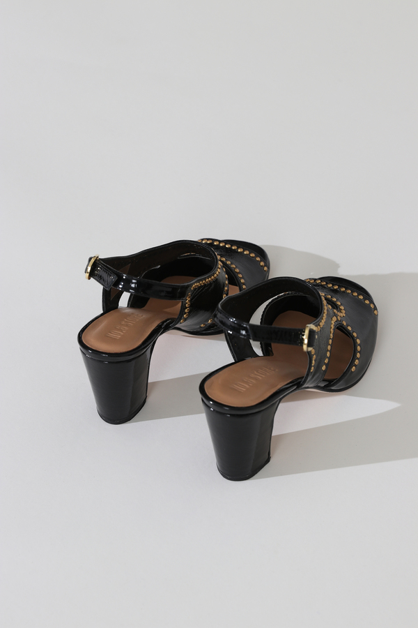 No.6 Cleo Heel - Black Studs No.6 Cleo Heel - Black Studs