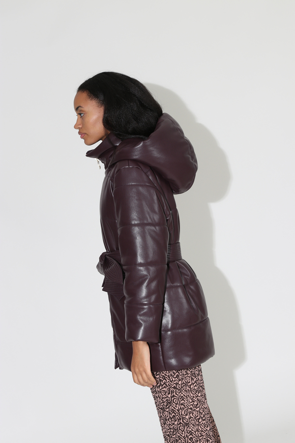 Nanushka Lenox Quilt Detail Puffer Coat - Aubergine Nanushka Lenox Quilt Detail Puffer Coat - Aubergine