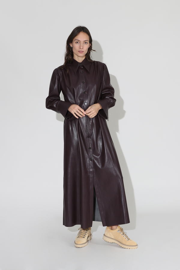 Nanushka Rosana Vegan Leather Quilt Detail Dress - Aubergine Nanushka Rosana Vegan Leather Quilt Detail Dress - Aubergine