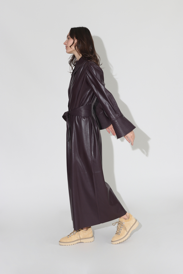 Nanushka Rosana Vegan Leather Quilt Detail Dress - Aubergine Nanushka Rosana Vegan Leather Quilt Detail Dress - Aubergine