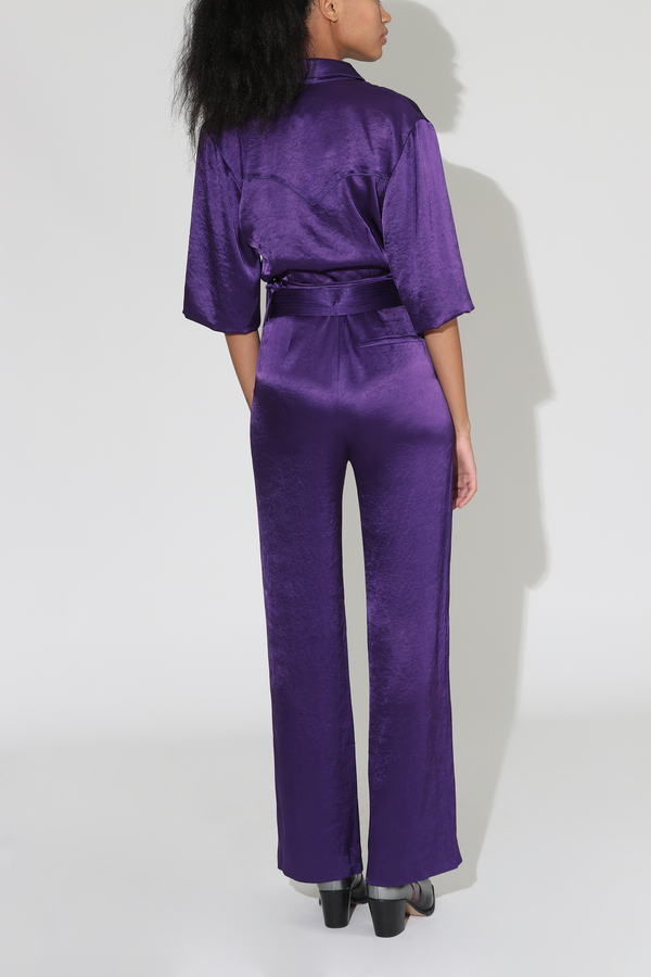 Nanushka Kisa Satin Maxi Pants - Purple Nanushka Kisa Satin Maxi Pants - Purple