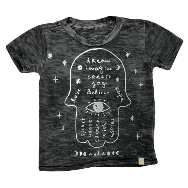 Kids Atsuyo Et Akiko Baby Hamsa Tri-Blend T-shirt - Black Kids Atsuyo Et Akiko Baby Hamsa Tri-Blend T-shirt - Black