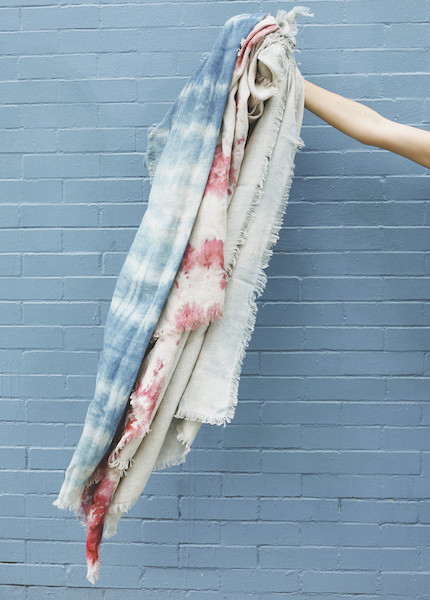 Symmetry and Grace Symmetry & Grace Hand Dyed Loose Weave Linen Scarf Symmetry and Grace Symmetry & Grace Hand Dyed Loose Weave Linen Scarf