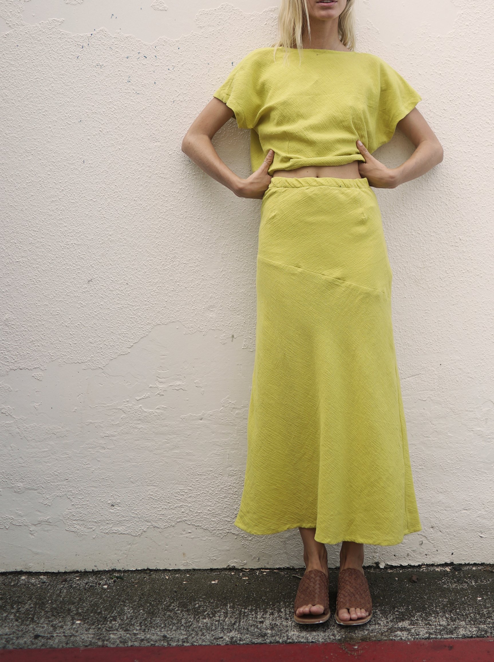 Here. Bias Slit Skirt Garmentory