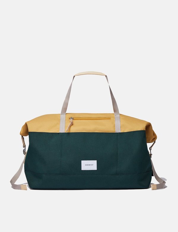 Sandqvist Milton Travel Bag Honey Yellow/Dark Green Garmentory