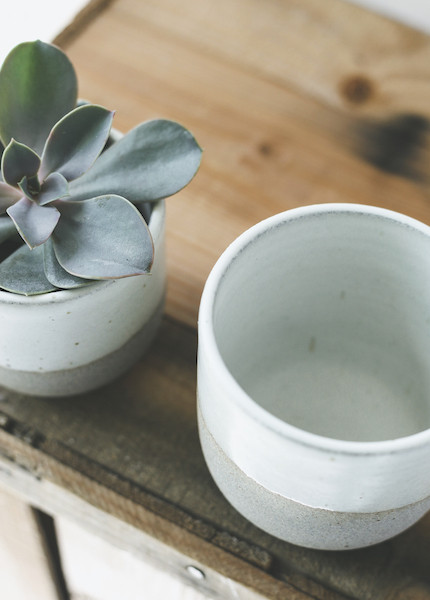 Humble Ceramics - Alder Tumbler in Greystone and Snow White ( 6 oz or 10 oz ) Humble Ceramics - Alder Tumbler in Greystone and Snow White ( 6 oz or 10 oz )
