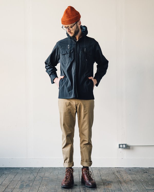 別注 orslow × BEAMSBOY HOODED WORK SHIRTS Orslow Hooded Shirt Jacket - Black | Garmentory