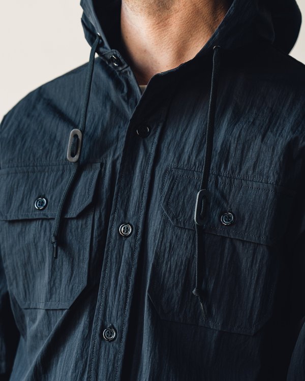 Orslow Hooded Shirt Jacket - Black | Garmentory